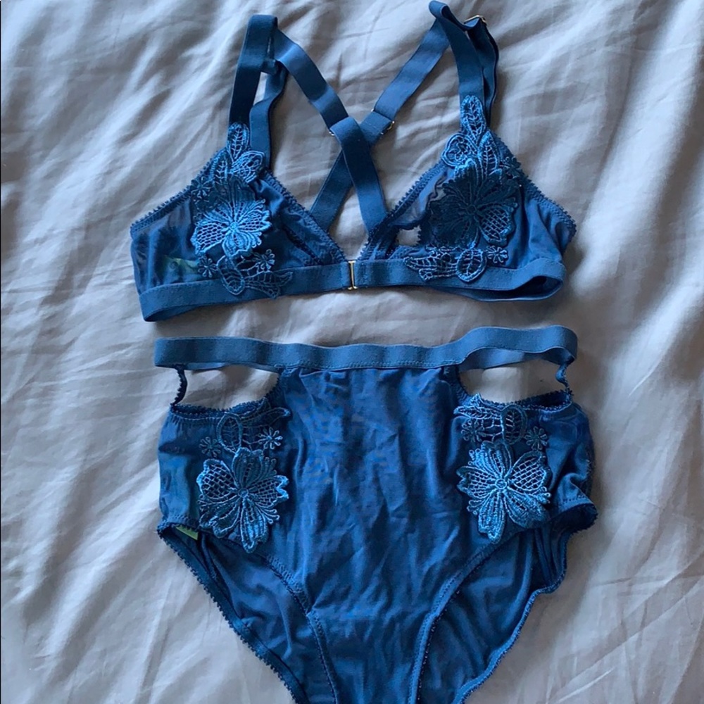 Blue lace Lingerie set!